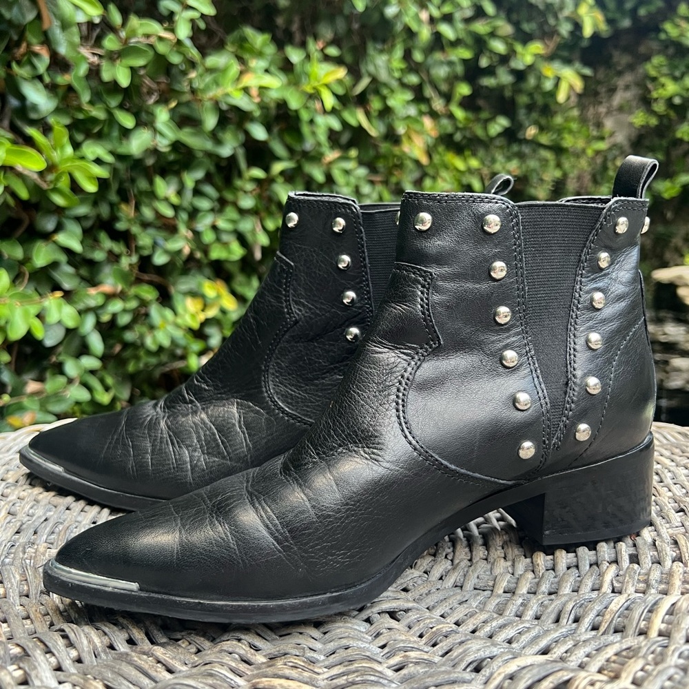 Mark Fisher Black Studded Ankle Boots size 7.5